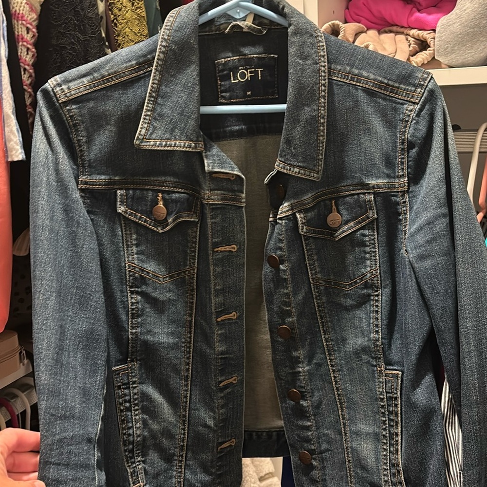 Loft dark wash denim jacket